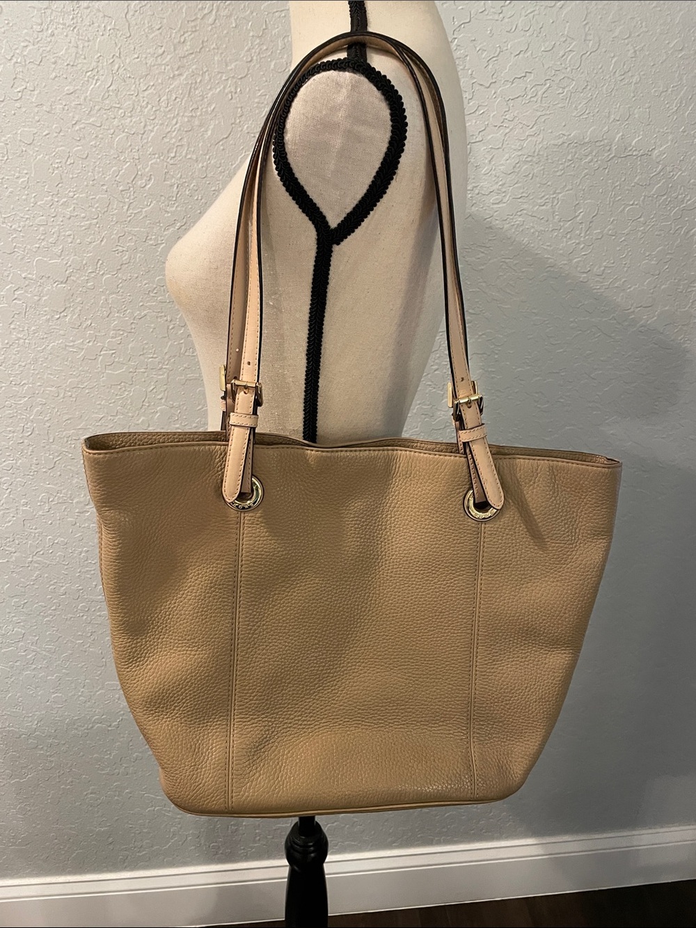 Michael Kors Pebbled Leather Tote in Tan